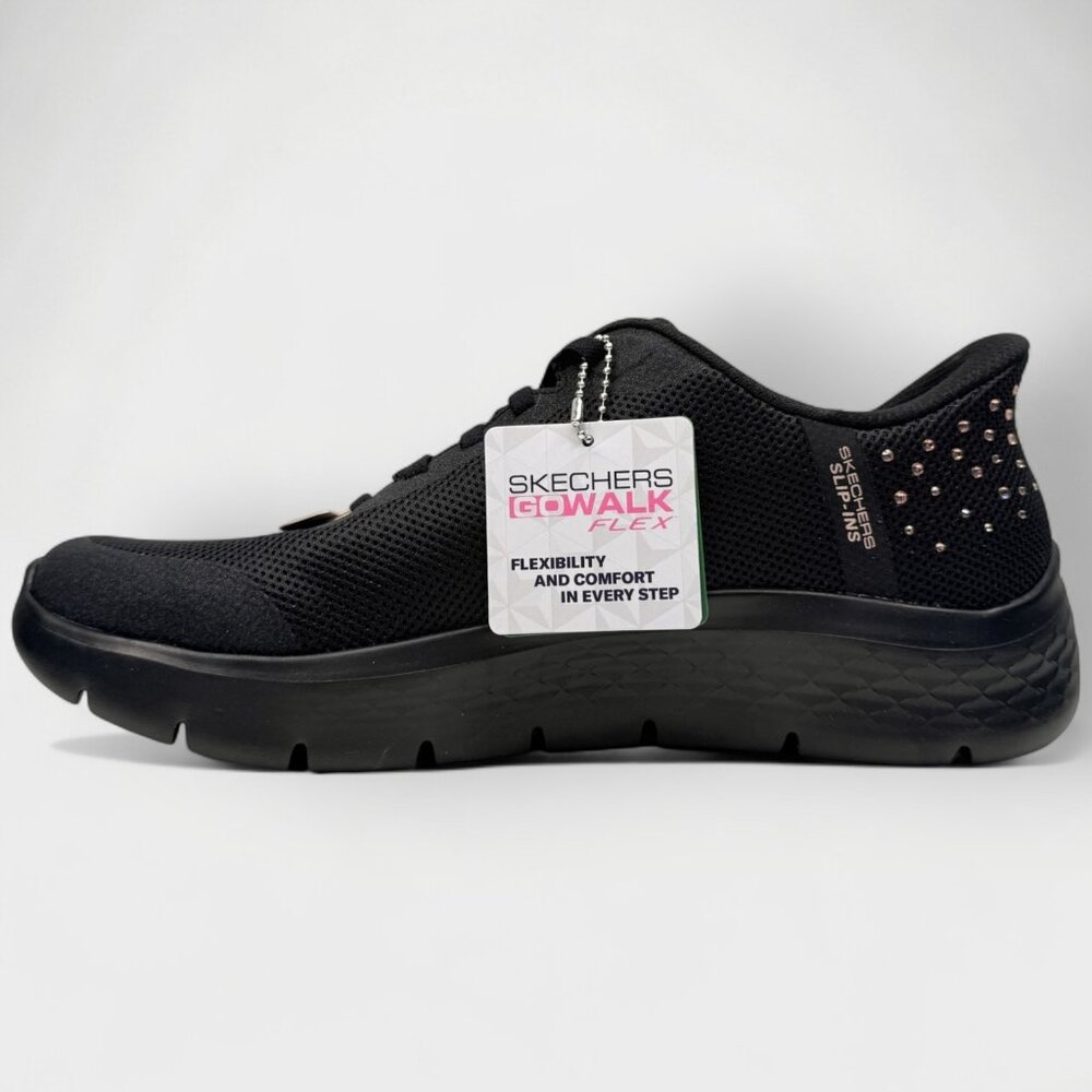 Skechers Women’s Slip-ins GO Walk Flex Krysta Black/Rose Gold Shoes Sz 9.5 NWTB - Picture 3 of 14